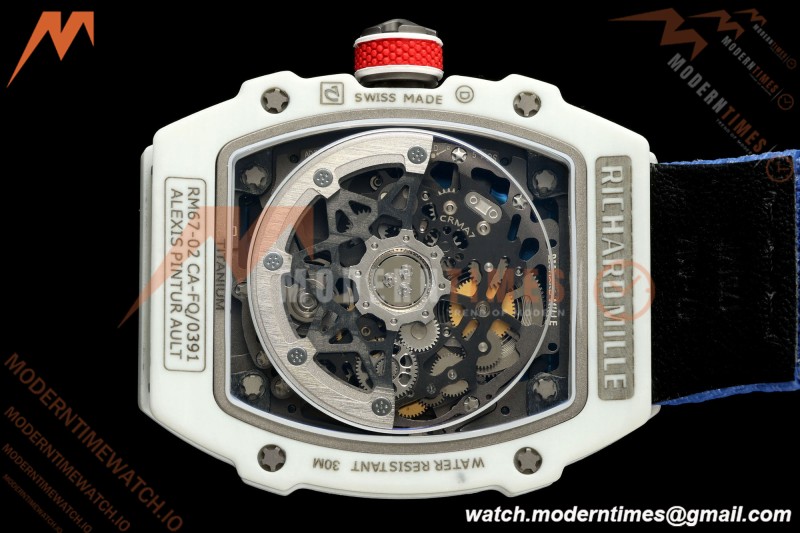 Richard Mille - RM67-02 Alexis Pinturault France Edition White NTPT Blk/Wht Skeleton AVF CRMA7