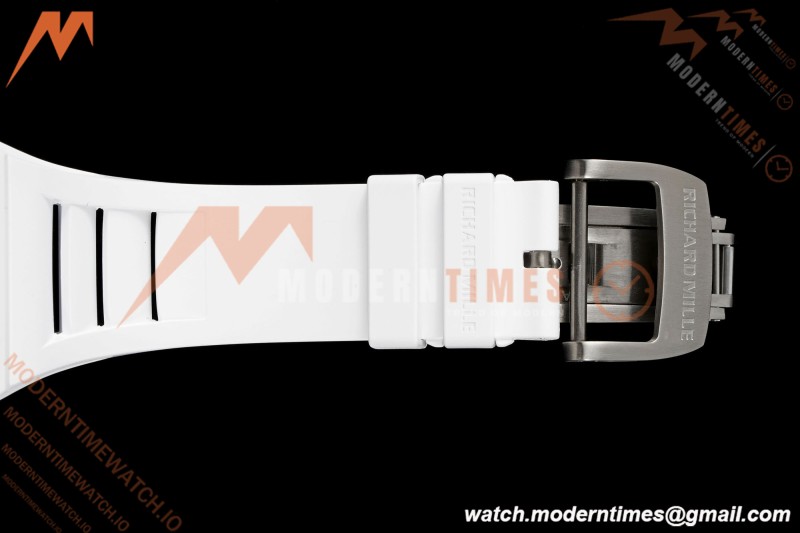 Richard Mille - RM055 Bubba Watson White CER/RU Blk/Blk Rehaut Skeleton Brushed Ribs RF RMUL2