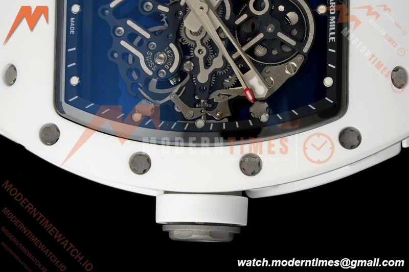Richard Mille - RM055 Bubba Watson White CER/RU Blk/Blk Rehaut Skeleton Brushed Ribs RF RMUL2