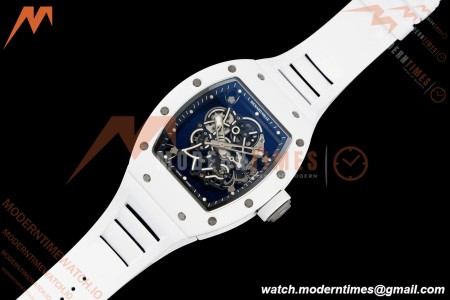 Richard Mille - RM055 Bubba Watson White CER/RU Blk/Blk Rehaut Skeleton Brushed Ribs RF RMUL2