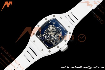 Richard Mille - RM055 Bubba Watson White CER/RU Blk/Blk Rehaut Skeleton Brushed Ribs RF RMUL2