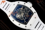 Richard Mille - RM055 Bubba Watson White CER/RU Blk/Blk Rehaut Skeleton Brushed Ribs RF RMUL2
