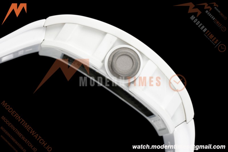 Richard Mille - RM055 Bubba Watson White CER/RU Blk/Blk Rehaut Skeleton Brushed Ribs RF RMUL2
