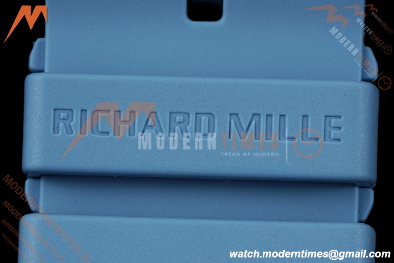 Richard Mille - RM055 Bubba Watson White CER/RU Blk/Blu Rehaut Skeleton Brushed Ribs RF RMUL2