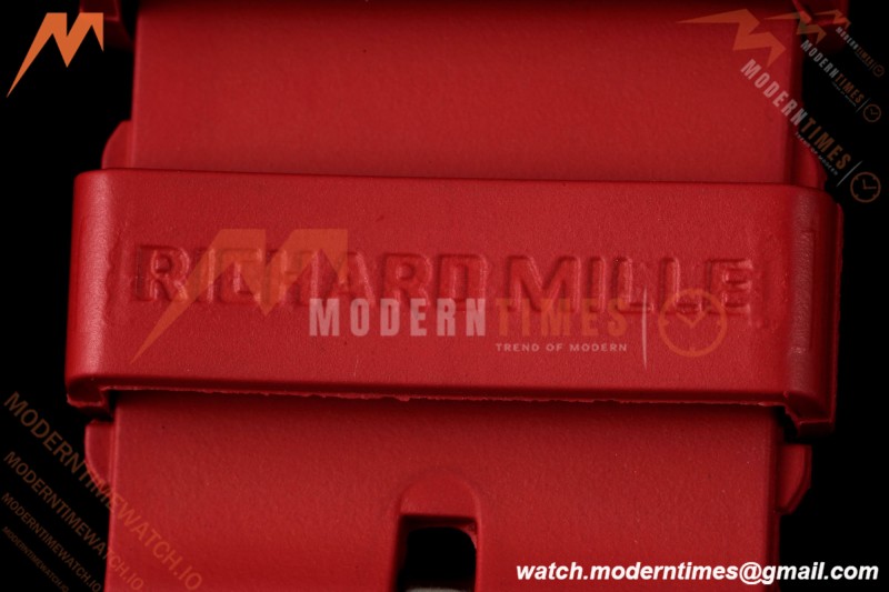 Richard Mille - RM055 Bubba Watson White CER/RU Blk/Red Rehaut Skeleton Brushed Ribs RF RMUL2