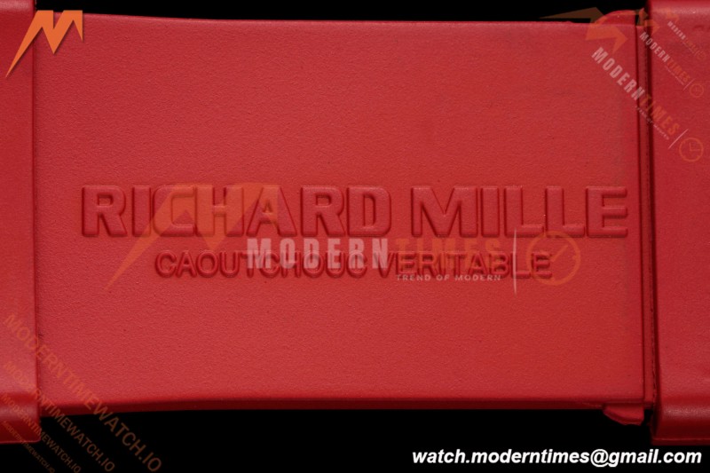 Richard Mille - RM055 Bubba Watson White CER/RU Blk/Red Rehaut Skeleton Brushed Ribs RF RMUL2