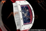Richard Mille - RM055 Bubba Watson White CER/RU Blk/Red Rehaut Skeleton Brushed Ribs RF RMUL2