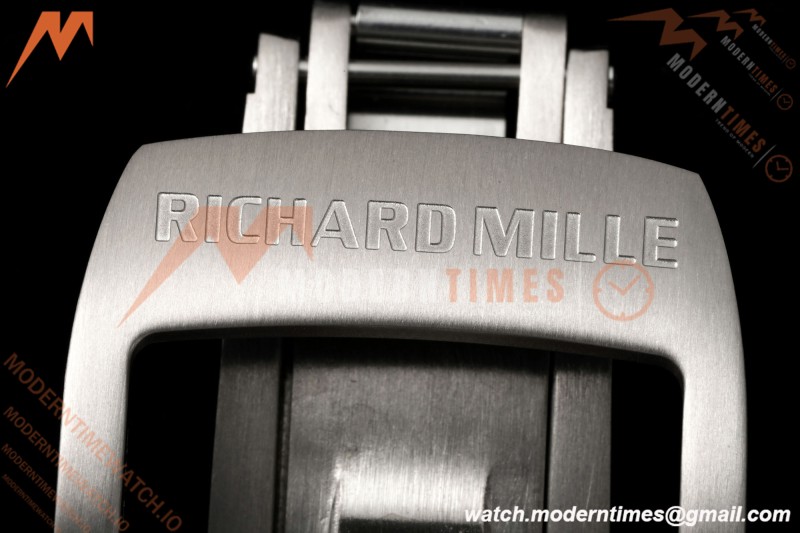 Richard Mille - RM055 Bubba Watson White CER/RU Blk/Red Rehaut Skeleton Brushed Ribs RF RMUL2