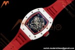 Richard Mille - RM055 Bubba Watson White CER/RU Blk/Red Rehaut Skeleton Brushed Ribs RF RMUL2