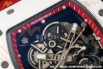 Richard Mille - RM055 Bubba Watson White CER/RU Blk/Red Rehaut Skeleton Brushed Ribs RF RMUL2