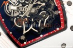 Richard Mille - RM055 Bubba Watson White CER/RU Blk/Red Rehaut Skeleton Brushed Ribs RF RMUL2