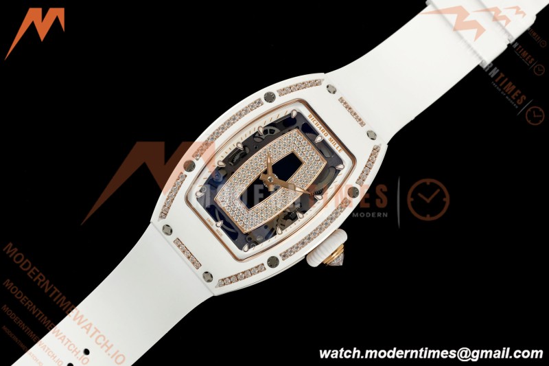 Richard Mille - RM07-01 White Ceramic CER/DIA/RU Black Onyx ZF Asian CRMA2
