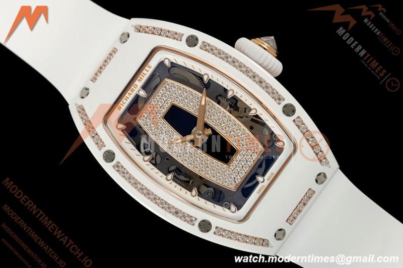 Richard Mille - RM07-01 White Ceramic CER/DIA/RU Black Onyx ZF Asian CRMA2