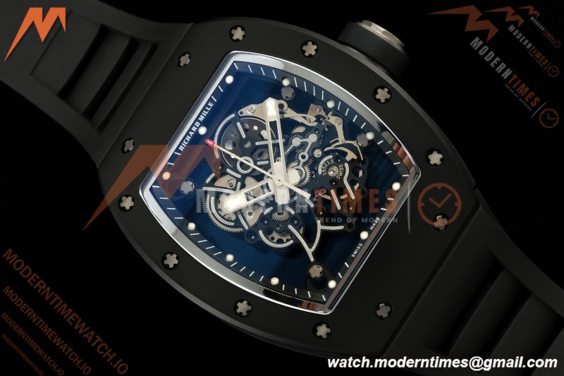 Richard Mille - RM055 Bubba Watson Asia Edition Black CER/RU Blk/Silv Rehaut Skeleton APSF RMUL2 | Richard Mille - RM055 버바 왓슨 아시아 에디션 블랙 CER/RU Blk/Silv Rehaut 스켈레톤 APSF RMUL2