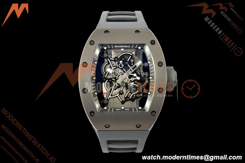 Richard Mille - RM055 Bubba Watson Boutique Grey CER/RU Black Rehaut Skeleton AVF Vaucher RMUL2 Free Sprung | Richard Mille - RM055 Bubba Watson 부티크 그레이 CER/RU 블랙 Rehaut 스켈레톤 AVF Vaucher RMUL2 프리 스프링