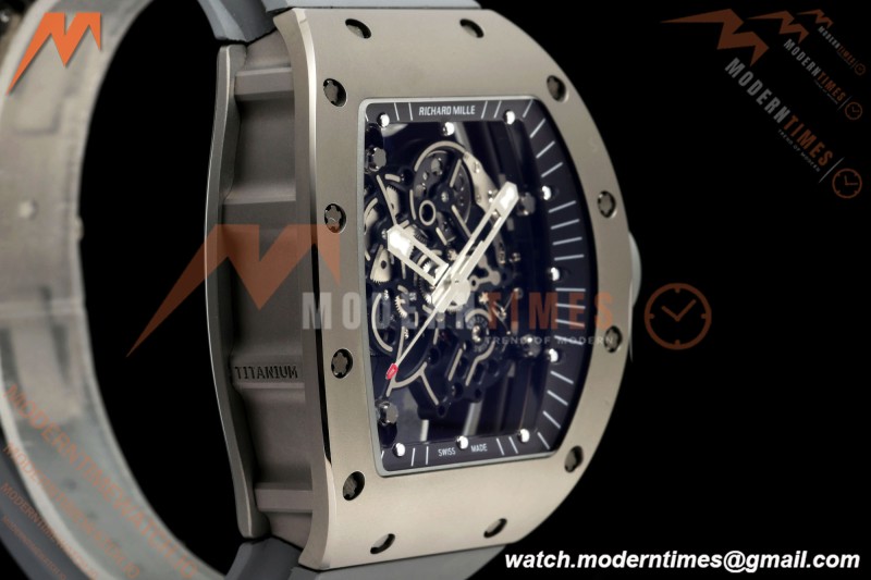 Richard Mille - RM055 Bubba Watson Boutique Grey CER/RU Black Rehaut Skeleton AVF Vaucher RMUL2 Free Sprung | Richard Mille - RM055 Bubba Watson 부티크 그레이 CER/RU 블랙 Rehaut 스켈레톤 AVF Vaucher RMUL2 프리 스프링