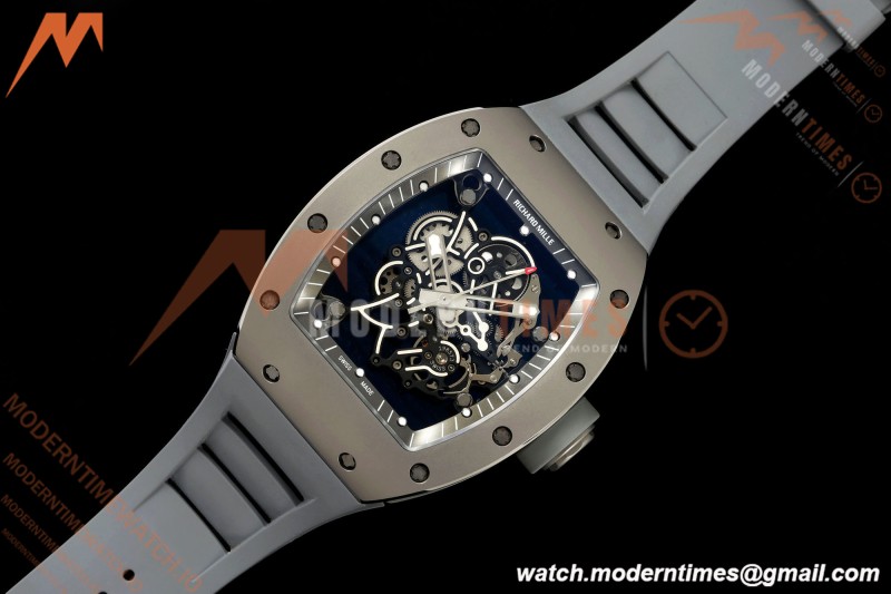 Richard Mille - RM055 Bubba Watson Boutique Grey CER/RU Black Rehaut Skeleton AVF Vaucher RMUL2 Free Sprung | Richard Mille - RM055 Bubba Watson 부티크 그레이 CER/RU 블랙 Rehaut 스켈레톤 AVF Vaucher RMUL2 프리 스프링