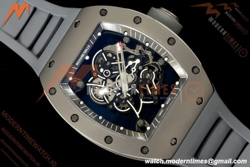 Richard Mille - RM055 Bubba Watson Boutique Grey CER/RU Black Rehaut Skeleton AVF Vaucher RMUL2 Free Sprung | Richard Mille - RM055 Bubba Watson 부티크 그레이 CER/RU 블랙 Rehaut 스켈레톤 AVF Vaucher RMUL2 프리 스프링