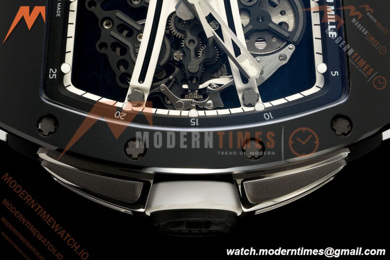 Richard Mille - RM061 Yohan Blake Black Ceramic Blk/Wht Rehaut Skeleton AVF Vaucher RMUL2 Free Sprung