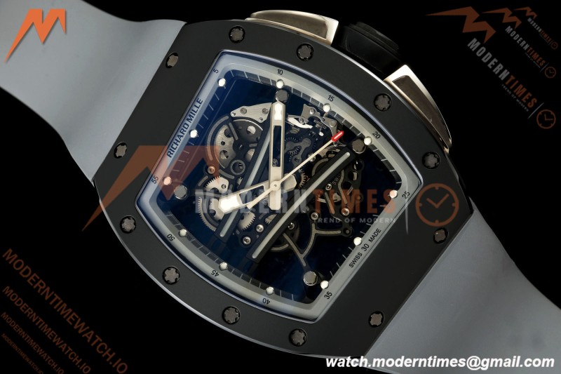 Richard Mille - RM061 Yohan Blake Black Ceramic Blk/Gry Rehaut Skeleton AVF Vaucher RMUL2 Free Sprung