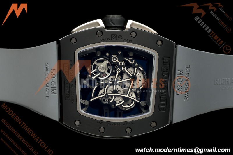 Richard Mille - RM061 Yohan Blake Black Ceramic Blk/Gry Rehaut Skeleton AVF Vaucher RMUL2 Free Sprung