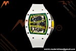 Richard Mille - RM061 Asian Limited Edition White Ceramic Wht/Grn/Yelw Skeleton UMI Free Sprung Titanium RMUL2 | 리차드 밀 - RM061 아시아 한정판 화이트 세라믹 화이트/그린/옐로우 스켈레톤 UMI 프리 스프링 티타늄 RMUL2