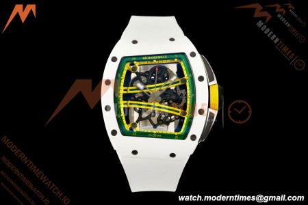 Richard Mille - RM061 Asian Limited Edition White Ceramic Wht/Grn/Yelw Skeleton UMI Free Sprung Titanium RMUL2