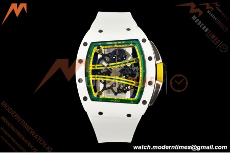 Richard Mille - RM061 Asian Limited Edition White Ceramic Wht/Grn/Yelw Skeleton UMI Free Sprung Titanium RMUL2 | 리차드 밀 - RM061 아시아 한정판 화이트 세라믹 화이트/그린/옐로우 스켈레톤 UMI 프리 스프링 티타늄 RMUL2