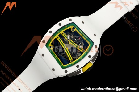 Richard Mille - RM061 Asian Limited Edition White Ceramic Wht/Grn/Yelw Skeleton UMI Free Sprung Titanium RMUL2
