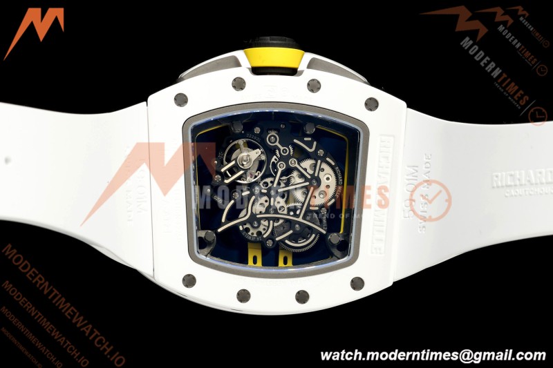 Richard Mille - RM061 Asian Limited Edition White Ceramic Wht/Grn/Yelw Skeleton UMI Free Sprung Titanium RMUL2 | 리차드 밀 - RM061 아시아 한정판 화이트 세라믹 화이트/그린/옐로우 스켈레톤 UMI 프리 스프링 티타늄 RMUL2
