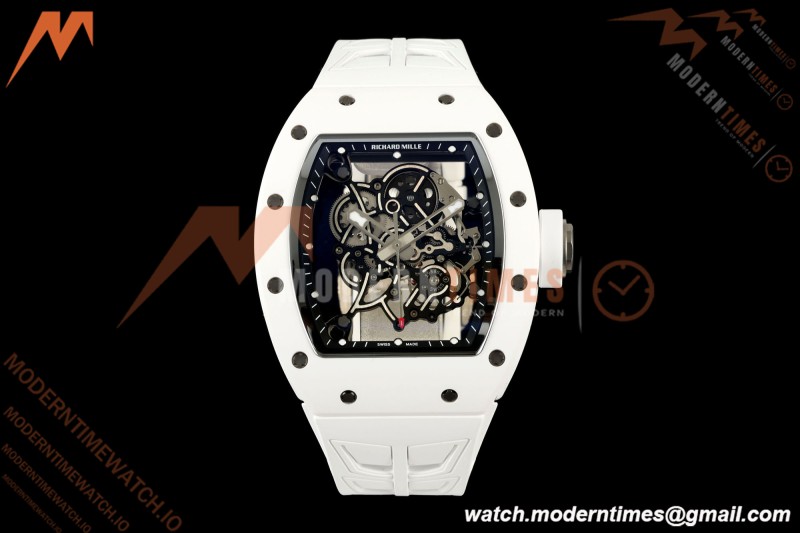 Richard Mille - RM055 Bubba Watson White CER/RU Black Rehaut Skeleton UMI RMUL2 Free Sprung