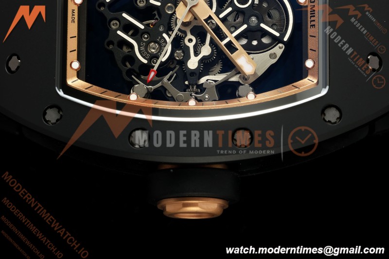 Richard Mille - RM055 Bubba Watson Asia Edition Black CER/RU BLK/RG Rehaut Skeleton UMI RMUL2 Free Sprung | Richard Mille - RM055 Bubba Watson 아시아 에디션 블랙 CER/RU BLK/RG Rehaut Skeleton UMI RMUL2 프리 스프링