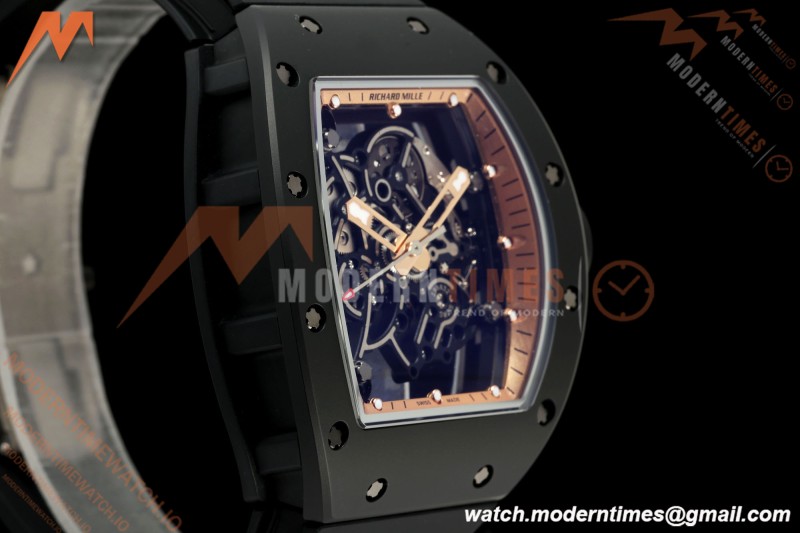 Richard Mille - RM055 Bubba Watson Asia Edition Black CER/RU BLK/RG Rehaut Skeleton UMI RMUL2 Free Sprung | Richard Mille - RM055 Bubba Watson 아시아 에디션 블랙 CER/RU BLK/RG Rehaut Skeleton UMI RMUL2 프리 스프링