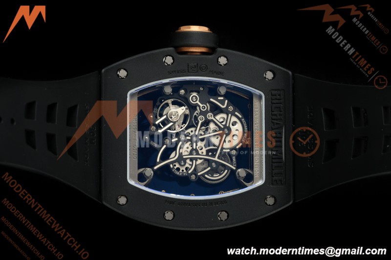 Richard Mille - RM055 Bubba Watson Asia Edition Black CER/RU BLK/RG Rehaut Skeleton UMI RMUL2 Free Sprung | Richard Mille - RM055 Bubba Watson 아시아 에디션 블랙 CER/RU BLK/RG Rehaut Skeleton UMI RMUL2 프리 스프링