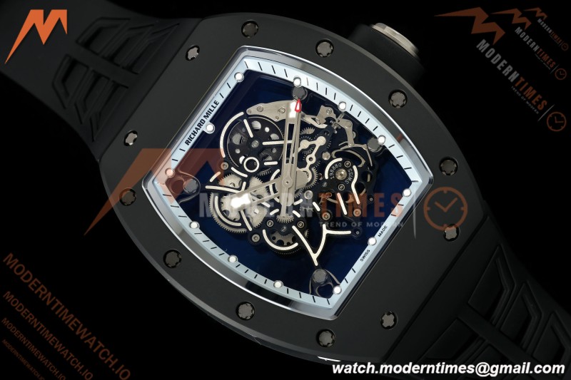 Richard Mille - RM055 Bubba Watson Asia Edition Black CER/RU Silver Rehaut Skeleton UMI RMUL2 Free Sprung