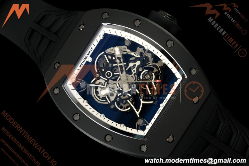Richard Mille - RM055 Bubba Watson Asia Edition Black CER/RU White Rehaut Skeleton UMI RMUL2 Free Sprung | Richard Mille - RM055 Bubba Watson 아시아 에디션 블랙 CER/RU 화이트 Rehaut 스켈레톤 UMI RMUL2 프리 스프링