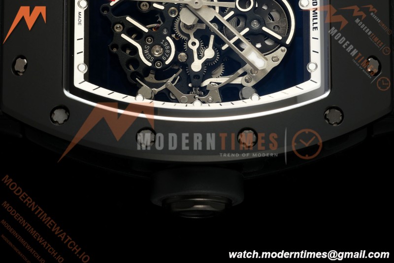 Richard Mille - RM055 Bubba Watson Asia Edition Black CER/RU White Rehaut Skeleton UMI RMUL2 Free Sprung | Richard Mille - RM055 Bubba Watson 아시아 에디션 블랙 CER/RU 화이트 Rehaut 스켈레톤 UMI RMUL2 프리 스프링