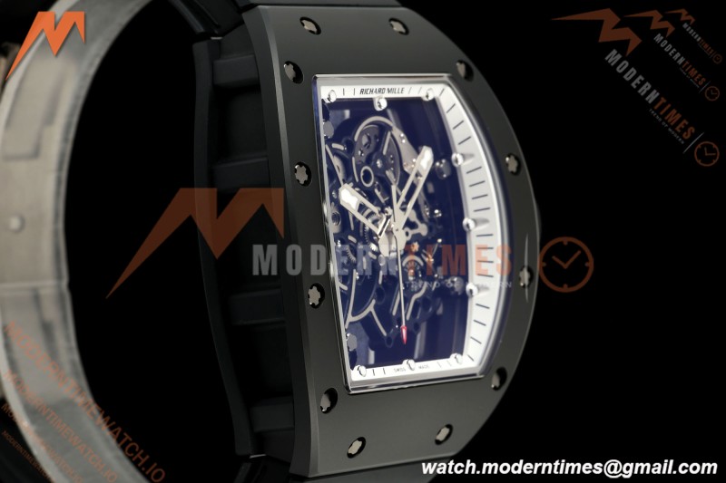 Richard Mille - RM055 Bubba Watson Asia Edition Black CER/RU White Rehaut Skeleton UMI RMUL2 Free Sprung | Richard Mille - RM055 Bubba Watson 아시아 에디션 블랙 CER/RU 화이트 Rehaut 스켈레톤 UMI RMUL2 프리 스프링