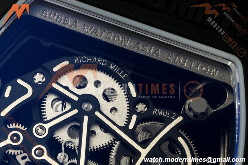 Richard Mille - RM055 Bubba Watson Asia Edition Black CER/RU White Rehaut Skeleton UMI RMUL2 Free Sprung | Richard Mille - RM055 Bubba Watson 아시아 에디션 블랙 CER/RU 화이트 Rehaut 스켈레톤 UMI RMUL2 프리 스프링