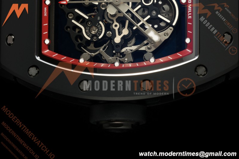 Richard Mille - RM055 Bubba Watson Americas Edition Black CER/RU Red Rehaut Skeleton UMI RMUL2 Free Sprung