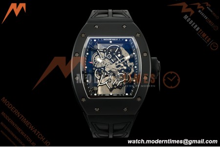Richard Mille - RM055 Bubba Watson Black Edition Black CER/RU Black Rehaut Skeleton UMI RMUL2 Free Sprung | 리차드 밀 RM055 버바 왓슨 블랙 에디션, 블랙 CER/RU 케이스, 블랙 리호트, 스켈레톤 디자인, UMI RMUL2 프리 스프렁 무브먼트