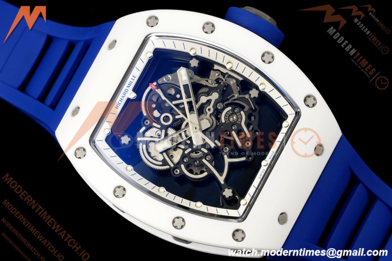 Richard Mille - RM055 Bubba Watson Japan Edition White Cer/Ru Blk/Wht Rehaut Skeleton Brushed Ribs MLF V2 RMUL2