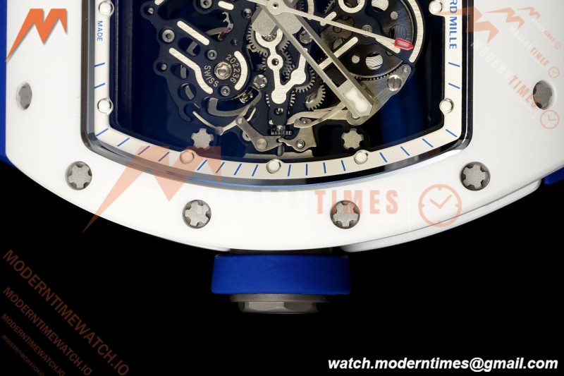 Richard Mille - RM055 Bubba Watson Japan Edition White Cer/Ru Blk/Wht Rehaut Skeleton Brushed Ribs MLF V2 RMUL2