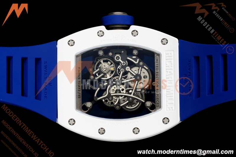 Richard Mille - RM055 Bubba Watson Japan Edition White Cer/Ru Blk/Wht Rehaut Skeleton Brushed Ribs MLF V2 RMUL2