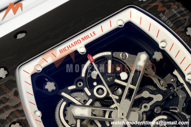 Richard Mille - RM055 Bubba Watson Japan Edition Black NTPT/RU Blk/Wht Rehaut Skeleton Brushed Ribs MLF V2 RMUL2