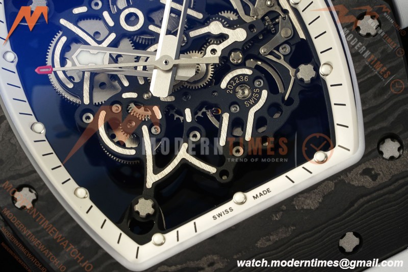 Richard Mille - RM055 Bubba Watson White Legend Black NTPT/RU Blk/Wht Rehaut Skeleton Brushed Ribs MLF V2 RMUL2