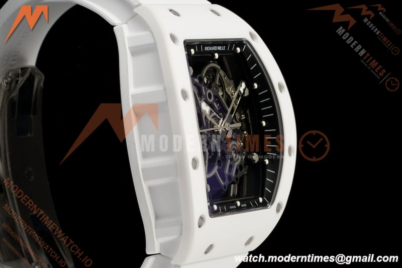 Richard Mille - RM055 Bubba Watson White CER/RU Blk/Blk Rehaut Skeleton Brushed Ribs MLF V2 RMUL2