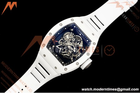 Richard Mille - RM055 Bubba Watson White CER/RU Blk/Blk Rehaut Skeleton Brushed Ribs MLF V2 RMUL2