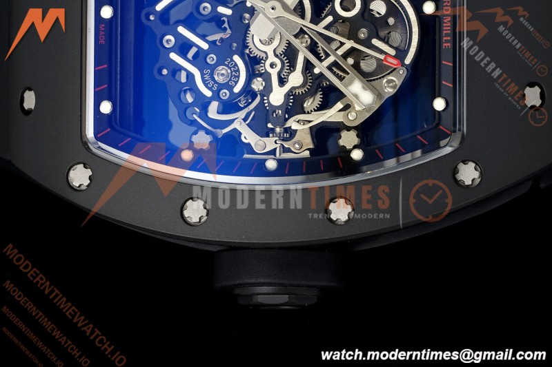 Richard Mille - RM055 Bubba Watson Dubai Edition Black CER/RU Blk/Blk Rehaut Skeleton Brushed Ribs MLF V2 RMUL2 | 리차드 밀 - RM055 버바 왓슨 두바이 에디션 블랙 CER/RU 블랙/블랙 리하우트 스켈레톤 브러시드 리브 MLF V2 RMUL2