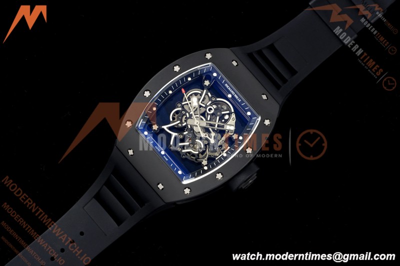 Richard Mille - RM055 Bubba Watson Black CER/RU Blk/Blk Rehaut Skeleton Brushed Ribs MLF V2 RMUL2